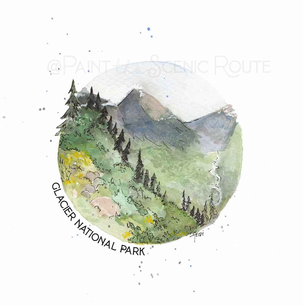 Glacier National Park View 8x8 print