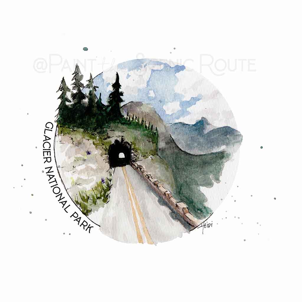 Glacier National Park Tunnel 8x8 print